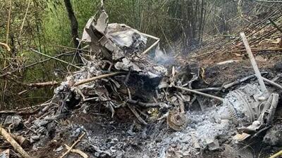 Remains of Indian Army helicopter that crashed in Arunachal Pradesh on Thursday (Twitter Photo)