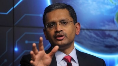 Tata Consultancy Services (TCS) Chief Executive Officer Rajesh Gopinathan attends a news conference. (REUTERS file)