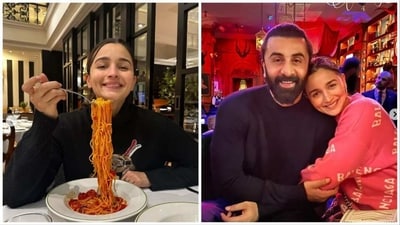 Alia Bhatt enjoyed some pasta and cuddled with Ranbir Kapoor on her birthday. Alia Bhatt enjoyed some pasta and cuddled with Ranbir Kapoor on her birthday.