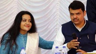 Amruta Fadnavis (left) Devendra Fadnavis (right) (File) Amruta Fadnavis (left) Devendra Fadnavis (right) (File)