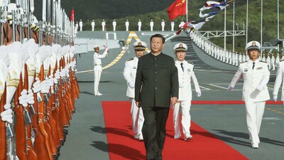 File photo of Chinese President Xi Jinping onboard second aircraft carrier Shandong. File photo of Chinese President Xi Jinping onboard second aircraft carrier Shandong.