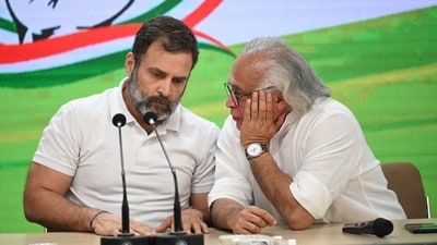 As Rahul Gandhi said 'Unfortunately, I am a member of Parliament', Jairam Ramesh asked him to correct the phrasing during the press conference on Thursday. As Rahul Gandhi said 'Unfortunately, I am a member of Parliament', Jairam Ramesh asked him to correct the phrasing during the press conference on Thursday.