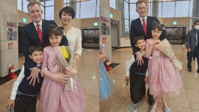 Viral ‘BBC dad’ Robert E Kelly with his wife and children. (Twitter/@Robert_E_Kelly) Viral ‘BBC dad’ Robert E Kelly with his wife and children. (Twitter/@Robert_E_Kelly)