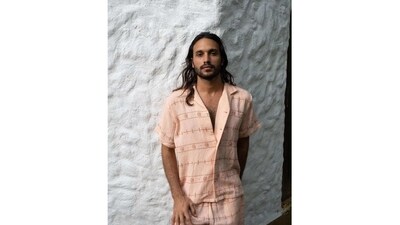 Agarwal, 27, uses cross stitch (above), kantha and pattachitra artwork on cotton-silk shirts and co-ords (two-piece outfits in matching colours and fabrics). His Jaipur-based label retails internationally at Matches in London, New York’s Tony Shirtmakers, and the New Jersey-based concept store & Son, among others. (Photo courtesy @harago_ on Instagram) Agarwal, 27, uses cross stitch (above), kantha and pattachitra artwork on cotton-silk shirts and co-ords (two-piece outfits in matching colours and fabrics). His Jaipur-based label retails internationally at Matches in London, New York’s Tony Shirtmakers, and the New Jersey-based concept store & Son, among others. (Photo courtesy @harago_ on Instagram)