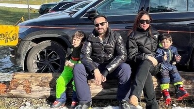 Kareena Kapoor with husband Saif Ali Khan and kids Taimur Ali Khan and Jehangir Ali Khan. Kareena Kapoor with husband Saif Ali Khan and kids Taimur Ali Khan and Jehangir Ali Khan.