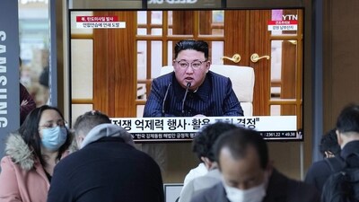 North Korea Missile: A TV screen shows a file image of North Korean leader Kim Jong Un during a news program at the Seoul Railway Station in Seoul, South Korea. (AP)