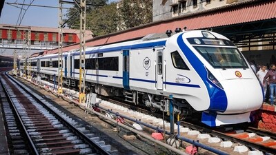 Vande Bharat Express train at a railway station in Mumbai, (File) (PTI) Vande Bharat Express train at a railway station in Mumbai, (File) (PTI)