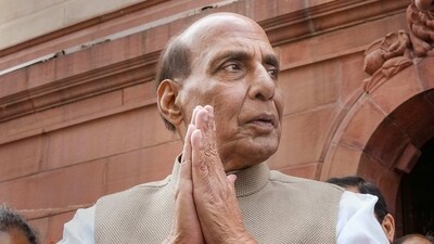 Union defence minister Rajnath Singh at Parliament House complex. (PTI file) Union defence minister Rajnath Singh at Parliament House complex. (PTI file)