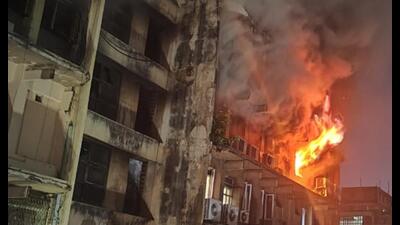 The fire broke out on the seventh floor of the complex in Secunderabad on Thursday. (PTI) The fire broke out on the seventh floor of the complex in Secunderabad on Thursday. (PTI)