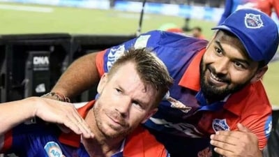 David Warner with Rishabh Pant David Warner with Rishabh Pant