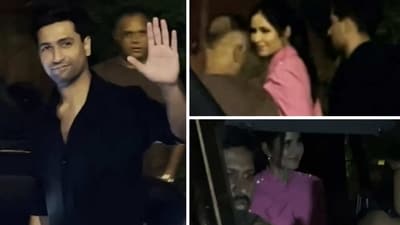 Vicky Kaushal and Katrina Kaif at Shweta Bachchan's birthday bash. (Viral Bhayani) Vicky Kaushal and Katrina Kaif at Shweta Bachchan's birthday bash. (Viral Bhayani)