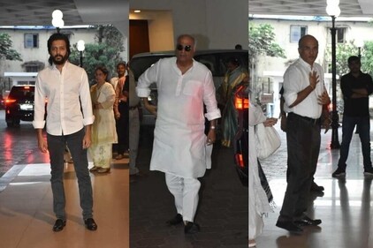 Actor Ritiesh Deshmukh, producer Boney Kapoor and filmmaker Sooraj Barjatya also attended the prayer meeting. Actor Ritiesh Deshmukh, producer Boney Kapoor and filmmaker Sooraj Barjatya also attended the prayer meeting.