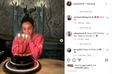 Gal Gadot wished Alia Bhatt in the comments section. Gal Gadot wished Alia Bhatt in the comments section.