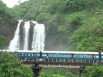 Ministry of Railways share video of train passing by Ranpat waterfall.