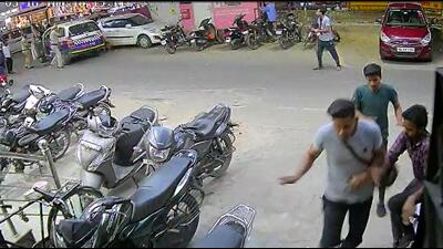 A CCTV footage of the man (at the back) with the pistol in Shahdara. A CCTV footage of the man (at the back) with the pistol in Shahdara.