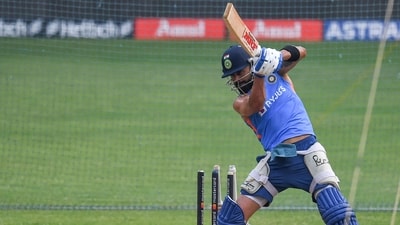 India's Virat Kohli bats in the nets during a practice session (AFP) India's Virat Kohli bats in the nets during a practice session (AFP)