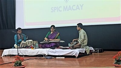 Concert Rag Amrit underway at UCER auditorium on Friday (HT Photo)