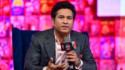 Former Indian cricketer Sachin Tendulkar speaks at India Today Conclave 2023 in New Delhi. (PTI) Former Indian cricketer Sachin Tendulkar speaks at India Today Conclave 2023 in New Delhi. (PTI)