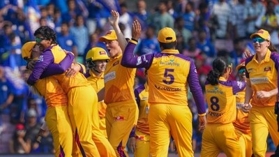 UP Warriorz bowler Deepti Sharma with teammates celebrates the wicket of Mumbai Indians player Harmanpreet Kaur (PTI) UP Warriorz bowler Deepti Sharma with teammates celebrates the wicket of Mumbai Indians player Harmanpreet Kaur (PTI)