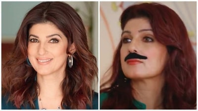 Twinkle Khanna wore a fake moustache in a new video. Twinkle Khanna wore a fake moustache in a new video.
