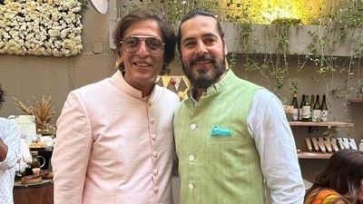 Chunky Panday also posed with Dino Morea in a photo. Chunky Panday also posed with Dino Morea in a photo.