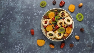 Fruit Chaat: A colourful and refreshing fruit chaat can make for a great snack during Navratri. You can mix together diced fruits like apples, bananas, and pomegranates, and sprinkle some rock salt and chaat masala for flavour. (Unsplash) Fruit Chaat: A colourful and refreshing fruit chaat can make for a great snack during Navratri. You can mix together diced fruits like apples, bananas, and pomegranates, and sprinkle some rock salt and chaat masala for flavour. (Unsplash)