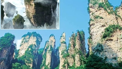 Zhangjiajie National Forest Park: This park in China is home to towering sandstone pillars that are so unique they inspired the floating mountains in the movie Avatar. (File Photo) Zhangjiajie National Forest Park: This park in China is home to towering sandstone pillars that are so unique they inspired the floating mountains in the movie Avatar. (File Photo)