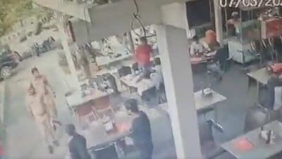 A Twitter user tagged the Lucknow police while sharing CCTV footage of the incident. (source:Twitter/@GoldySrivastav) A Twitter user tagged the Lucknow police while sharing CCTV footage of the incident. (source:Twitter/@GoldySrivastav)
