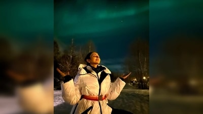 Rakul Preet shared her once in a lifetime experience with her fans and gave the internet a glimpse of the northern lights through her lens. (Instagram/@rakulpreet) Rakul Preet shared her once in a lifetime experience with her fans and gave the internet a glimpse of the northern lights through her lens. (Instagram/@rakulpreet)