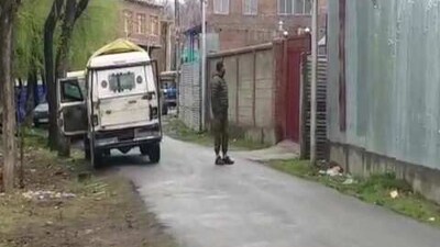 J&K raids: Visual from the spot where SIA conducted raids at eight different places to probe slush funds. (ANI)