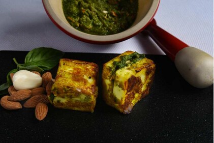 Almond pesto and paneer tikka (Chef Manish Mehrotra)