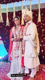Dalljiet Kaur and Nikhil Patel as bride and groom. Dalljiet Kaur and Nikhil Patel as bride and groom.