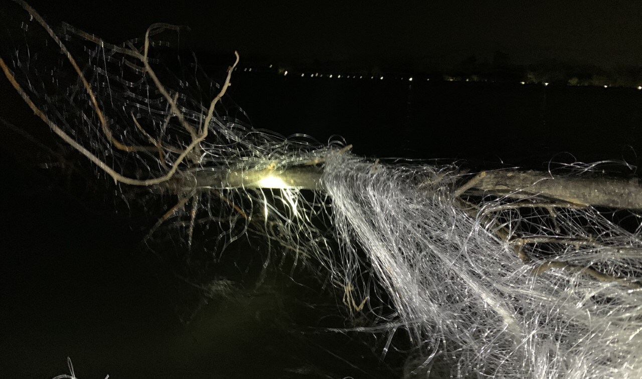 Fishing net entangled in driftwood. (Photo: Vikram Jit Singh) Fishing net entangled in driftwood. (Photo: Vikram Jit Singh)