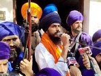 Amritpal Singh's car hit 6-7 motorbikes at a one-way link road during Saturday's chase. 