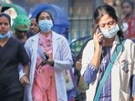 Medical students wear a mask for protection against diseases including H3N2 and Covid virus Medical students wear a mask for protection against diseases including H3N2 and Covid virus