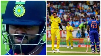 Virat Kohli was a mere spectator when pacer Mitchell Starc got the better of Suryakumar Yadav (PTI-hotstar screengrab)