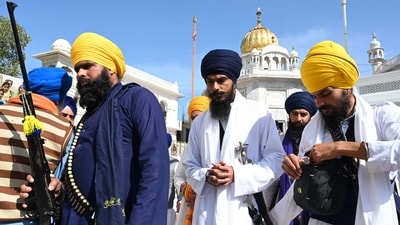 Amritpal Singh has been declared a fugitive. His four aides have been brought to Dibrugarh.
