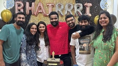 Kaala Bhairava with his friends at the party. Kaala Bhairava with his friends at the party.