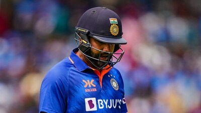 Indian batter Rohit Sharma walks off the field after being dismissed during the second ODI cricket match between India and Australia (PTI) Indian batter Rohit Sharma walks off the field after being dismissed during the second ODI cricket match between India and Australia (PTI)