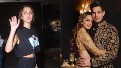 Kiara Advani was asked about Sidharth Malhotra at the airport. (Left pic: Varinder Chawla) Kiara Advani was asked about Sidharth Malhotra at the airport. (Left pic: Varinder Chawla)