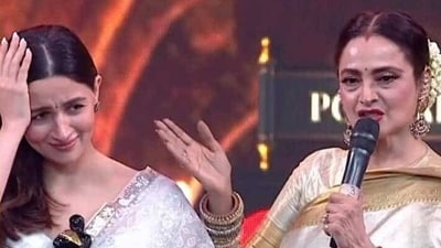 Alia Bhatt and Rekha at Dadasaheb Phalke International film festival awards. Alia Bhatt and Rekha at Dadasaheb Phalke International film festival awards.