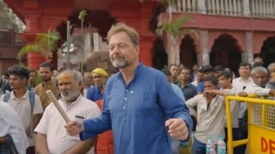 Screengrab of the video posted by German ambassador Philipp Ackermann to celebrate 'Naatu Naatu''s Oscars win. (@AmbAckermann)