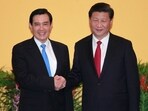 Former Taiwanese President with China's Xi Jinping. Former Taiwanese President with China's Xi Jinping.