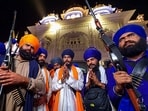 'Waris Punjab De' founder Amritpal Singh with his associate Lovepreet Toofan offers prayers at Golden Temple after the latter's release from the Amritsar Central Jail in Amritsar February 24, 