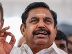 Tamil Nadu Assembly LoP Edappadi K. Palaniswami addresses a press conference after staging a walkout from the assembly during the Budget Session in Chennai. (PTI)