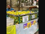 The image is of the Bengaluru juice seller who found a clever way to promote his YouTube channel.