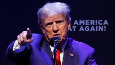 Former US president Donald Trump delivers remarks on education as he holds a campaign rally with supporters, in Davenport, Iowa, US on March 13. (REUTERS) Former US president Donald Trump delivers remarks on education as he holds a campaign rally with supporters, in Davenport, Iowa, US on March 13. (REUTERS)