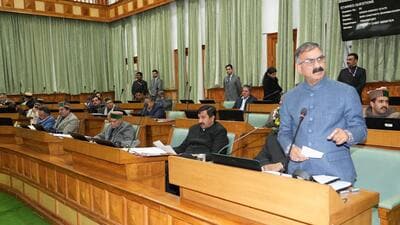 Himachal chief minister Sukhvinder Singh Sukhu addresses the budget session of Vidhan Sabha in Shimla on Monday. (HT Photo) Himachal chief minister Sukhvinder Singh Sukhu addresses the budget session of Vidhan Sabha in Shimla on Monday. (HT Photo)