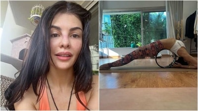 Jacqueline Fernandez does full-body stretches and posts no-makeup messy hair selfies. (Instagram) Jacqueline Fernandez does full-body stretches and posts no-makeup messy hair selfies. (Instagram)