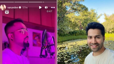 The image is taken from the video Varun Dhawan shared that shows a mashup of Apna Bana Le, Maan Meri Jaan. (Instagram/@varundvn)